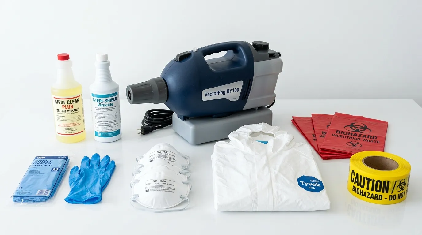 Professional biohazard remediation crew working in Garrison